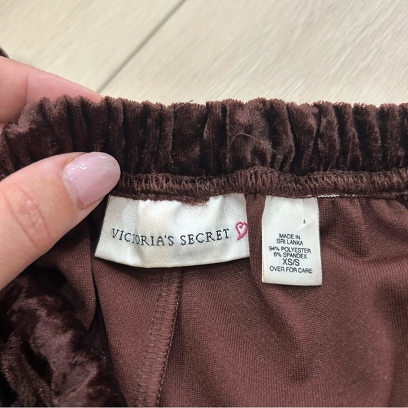 Victoria's Secret Velour Pants Size XS/S Wide Leg Drawstring Velvet 90's Y2K - Picture 3 of 5